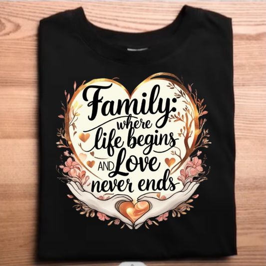 "Family: Where life begins and love never ends."